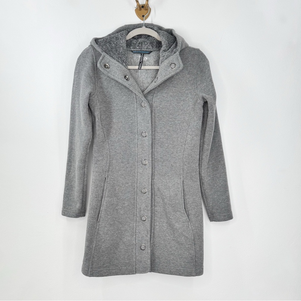 Kuhl Gray Spyrit Long Button Up Hooded Jacket Women’s Size XS